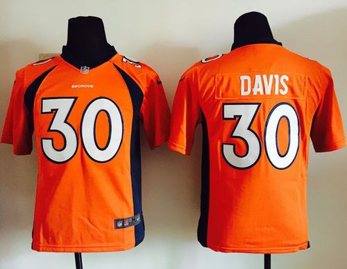 Nike Broncos #30 Terrell Davis Orange Team Color Youth Stitched NFL New Elite Jersey